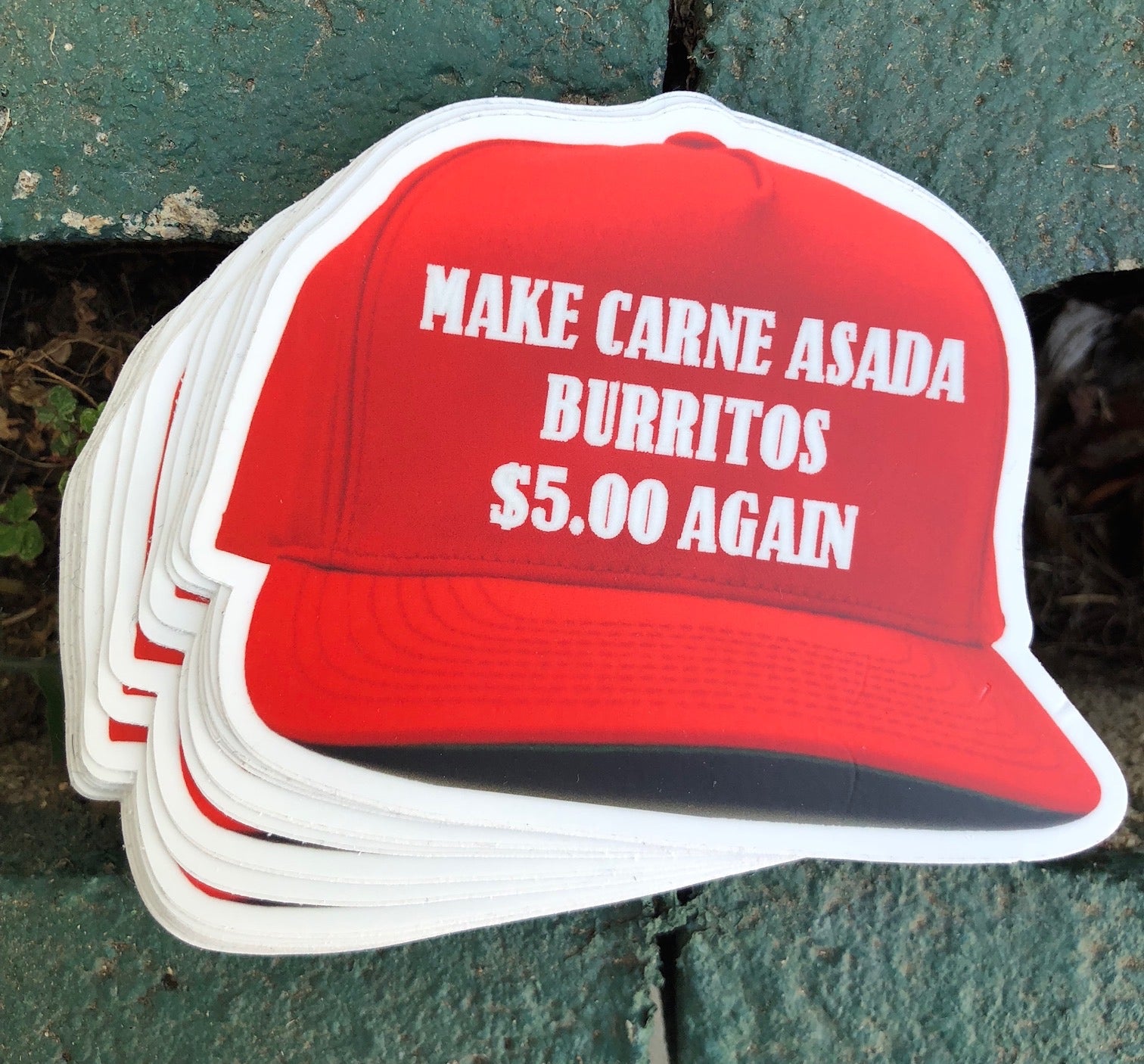 1 Make Carne Asada Burritos $5 Again Sticker – One 4 Inch Water Proof Vinyl Sticker – For Hydro Flask, Skateboard, Laptop, Planner, Car, Collecting, Gifting