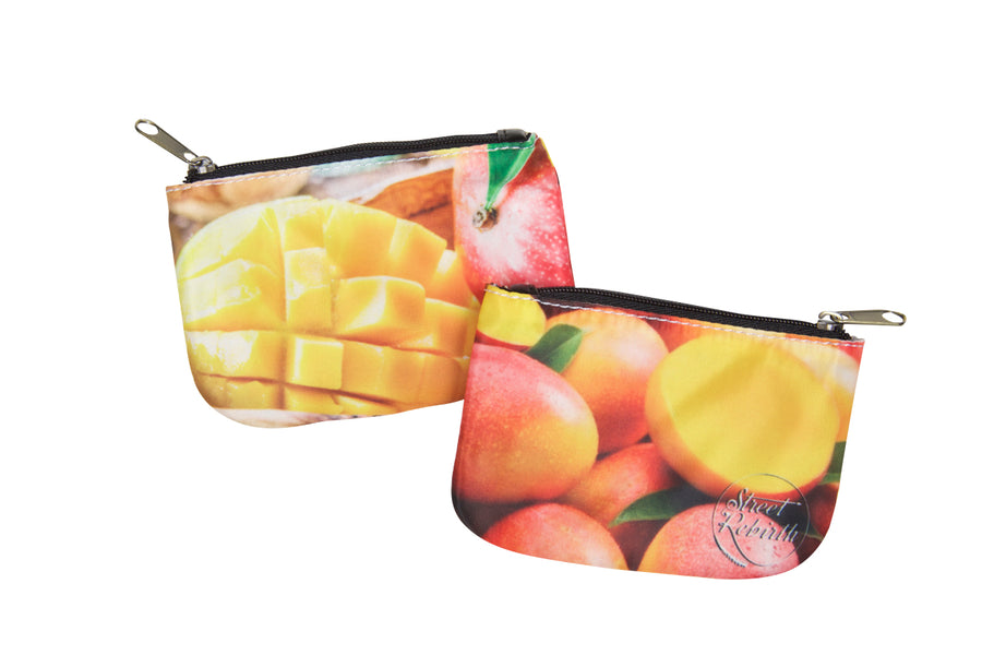 Compact coin purse with an original humorous printed design