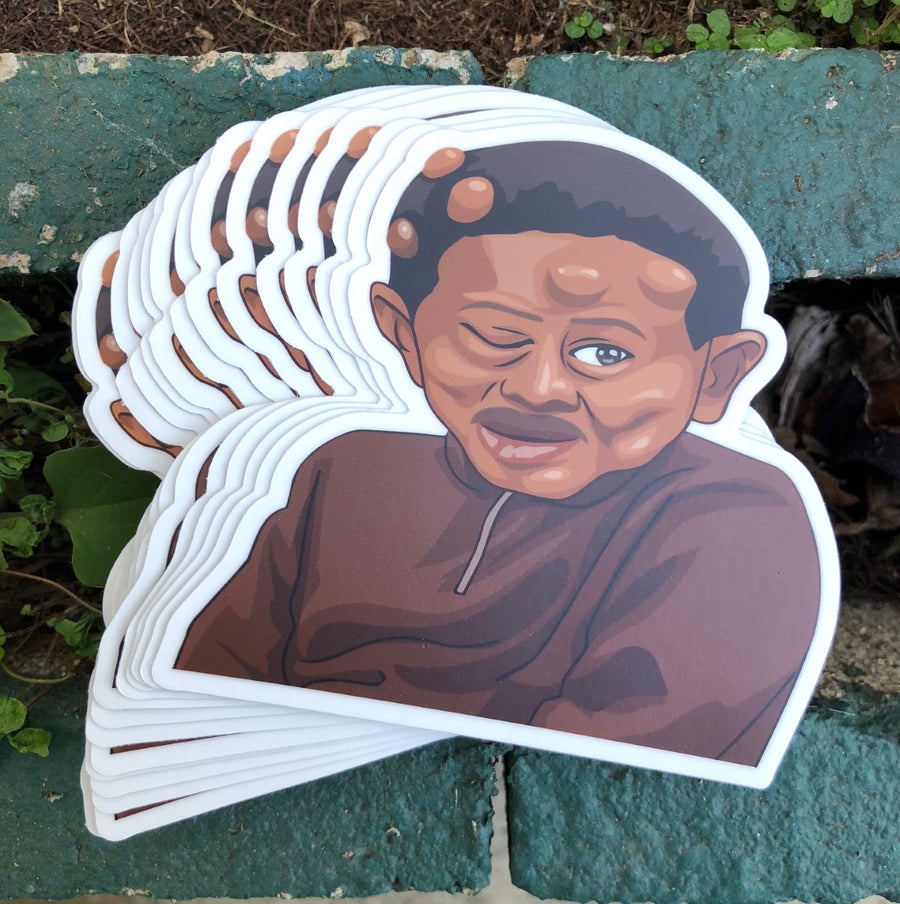 Waterproof vinyl sticker featuring an original boxing humorous retro illustration
