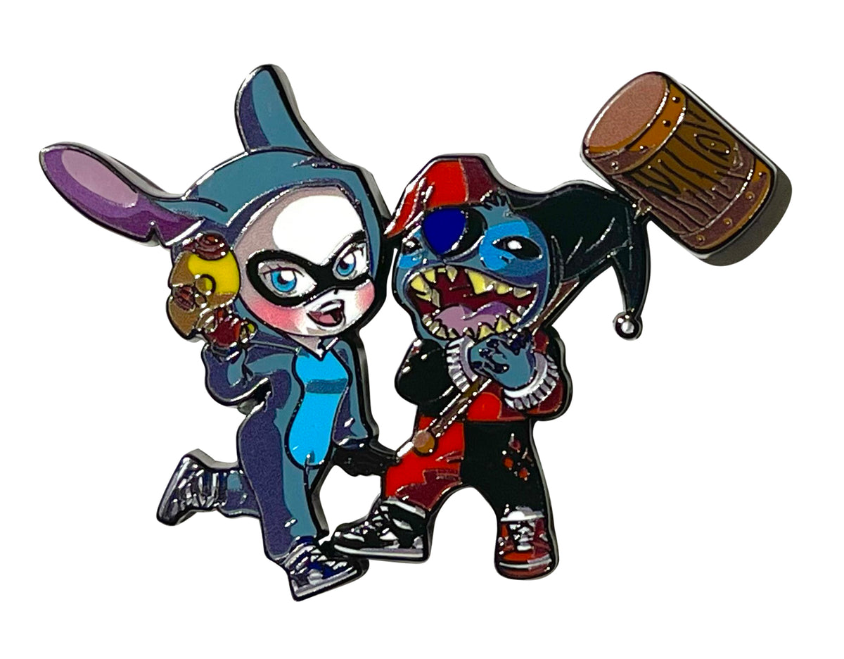 Stitch and Harley Enamel Pin – Mischievous Mashup with a Bang