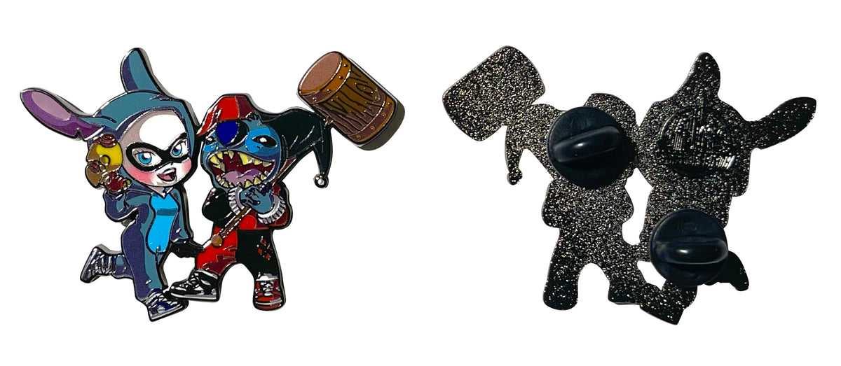 Stitch and Harley Enamel Pin – Mischievous Mashup with a Bang
