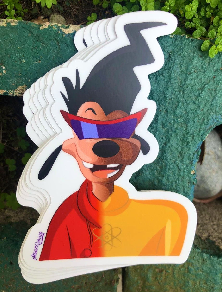 Half Powerline, Half Max Vinyl Sticker – Iconic A Goofy Movie Mashup Design