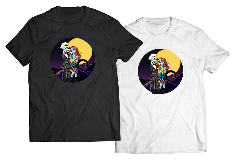 Max and Roxanne as Jack and Sally DTG-Printed Shirt – A Spooky Disney Mashup