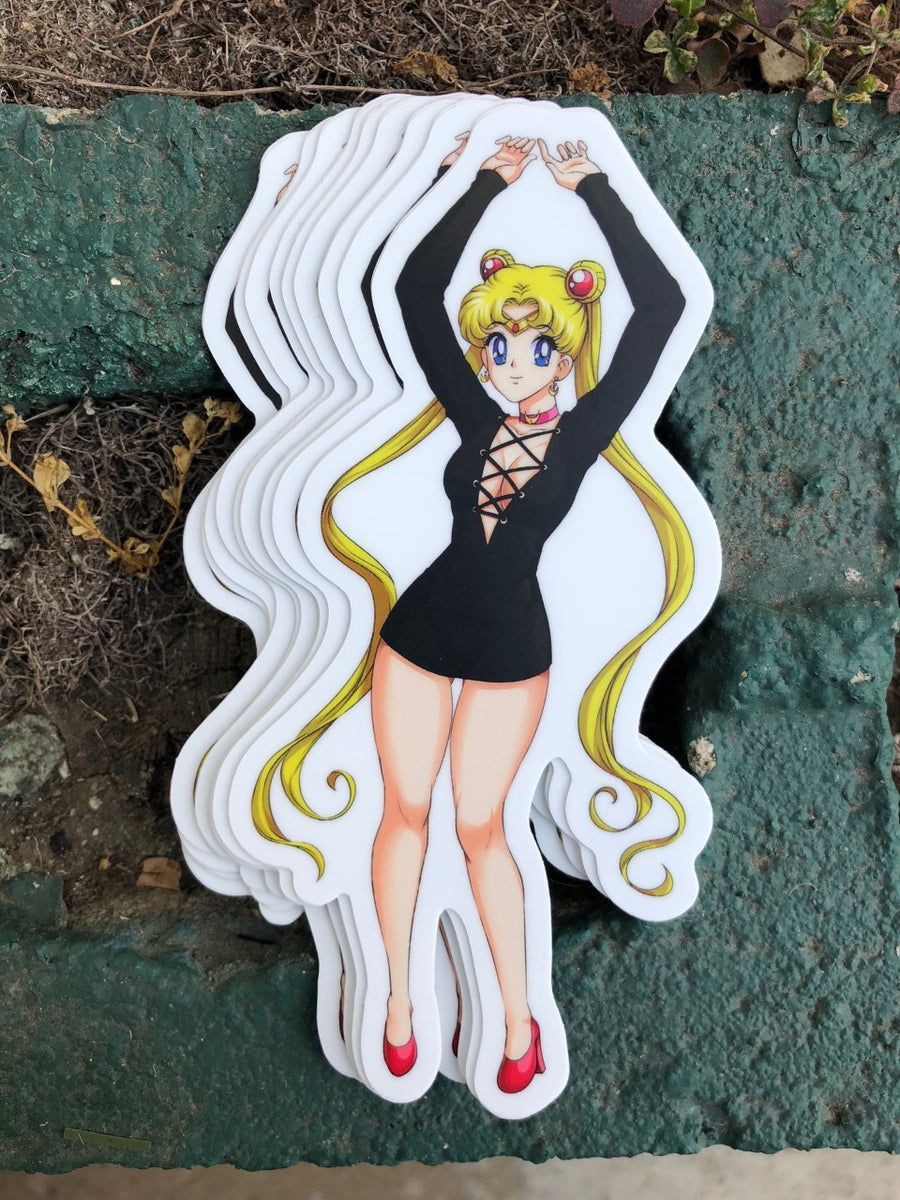 Waterproof vinyl sticker featuring an original retro cartoon-style illustration