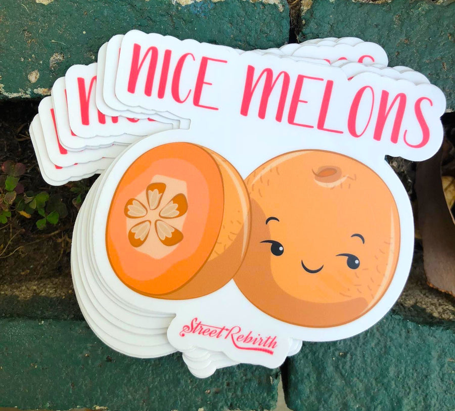 Waterproof vinyl sticker featuring an original humorous illustration