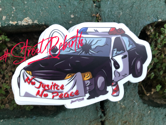 Waterproof vinyl sticker featuring an original colorful illustration