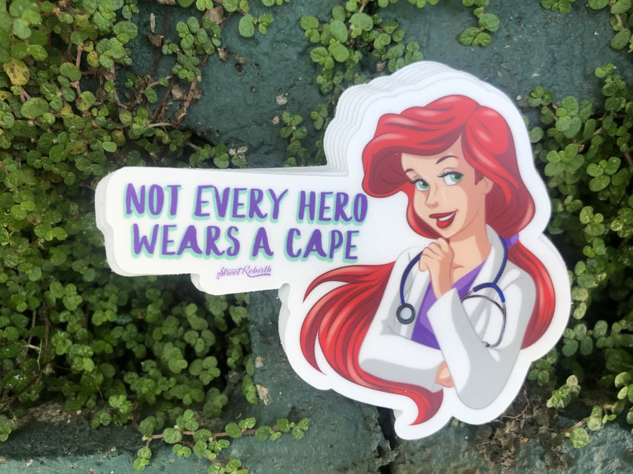 Waterproof vinyl sticker featuring an original colorful illustration