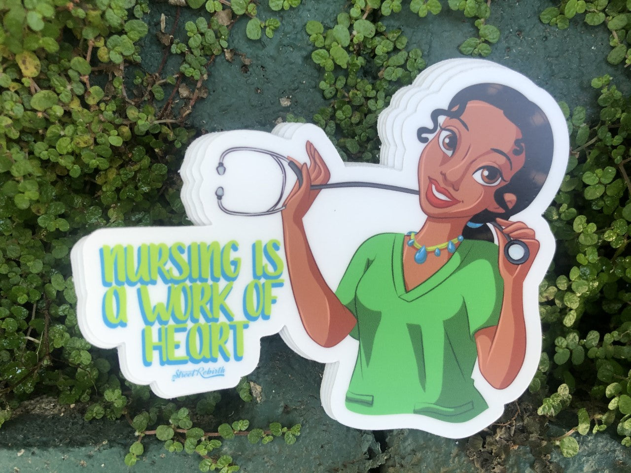 1 Nursing is a work of heart  Sticker – One 4 Inch Water Proof Vinyl  Sticker – For Hydro Flask, Skateboard, Laptop, Planner, Car, Collecting, Gifting