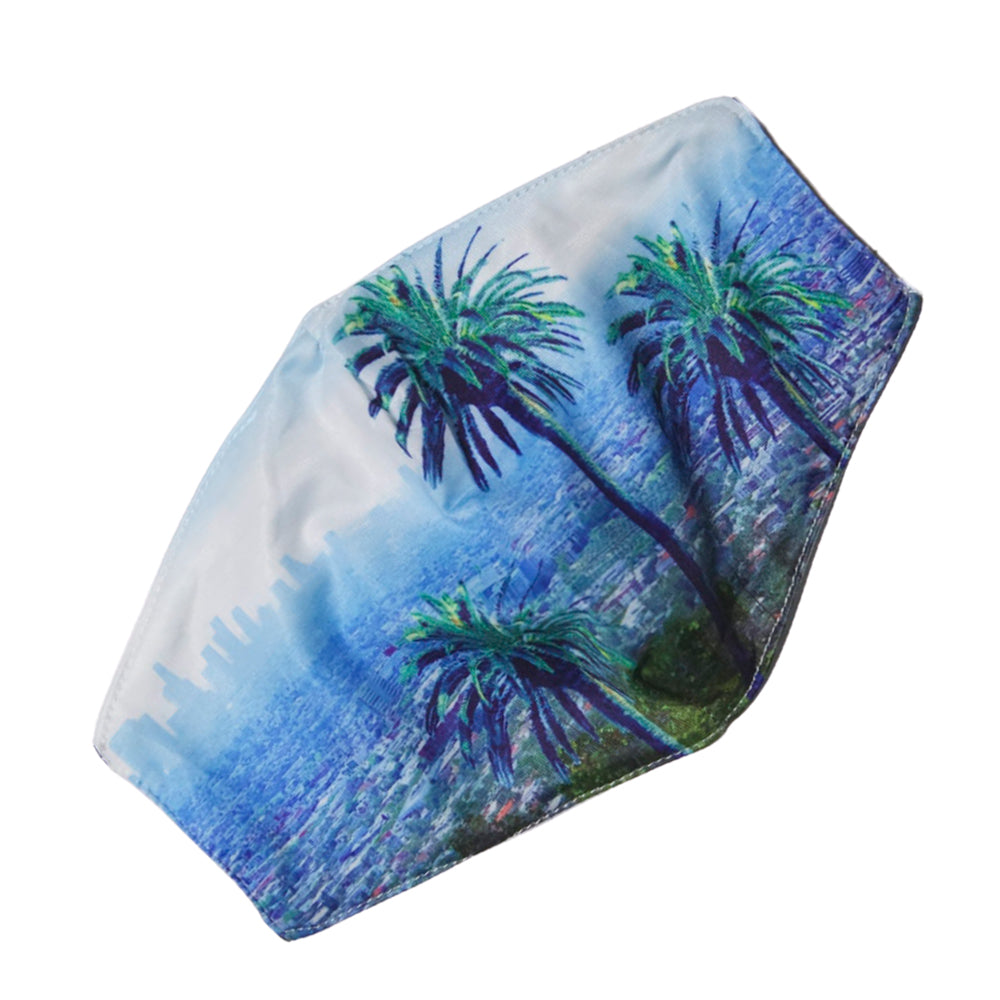 Palm Trees Face Mask - With Adjustable Ear Loops And Nose Wire - Washable Reusable