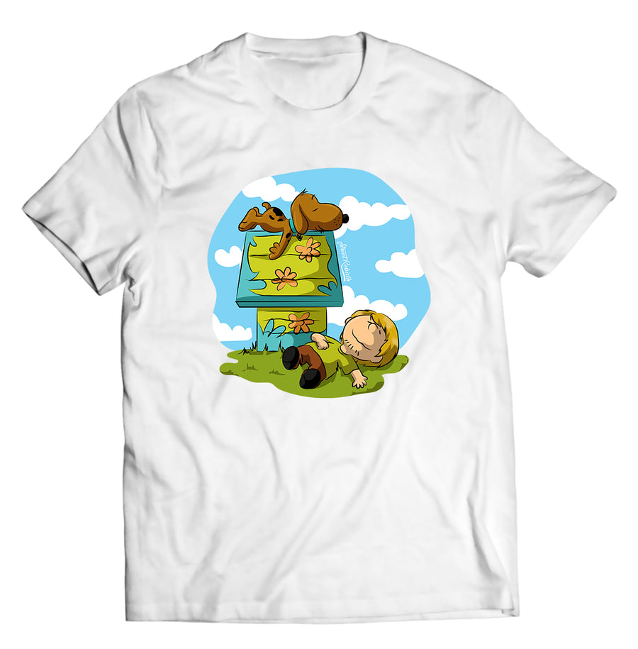 Unisex graphic T-shirt featuring an original humorous illustration