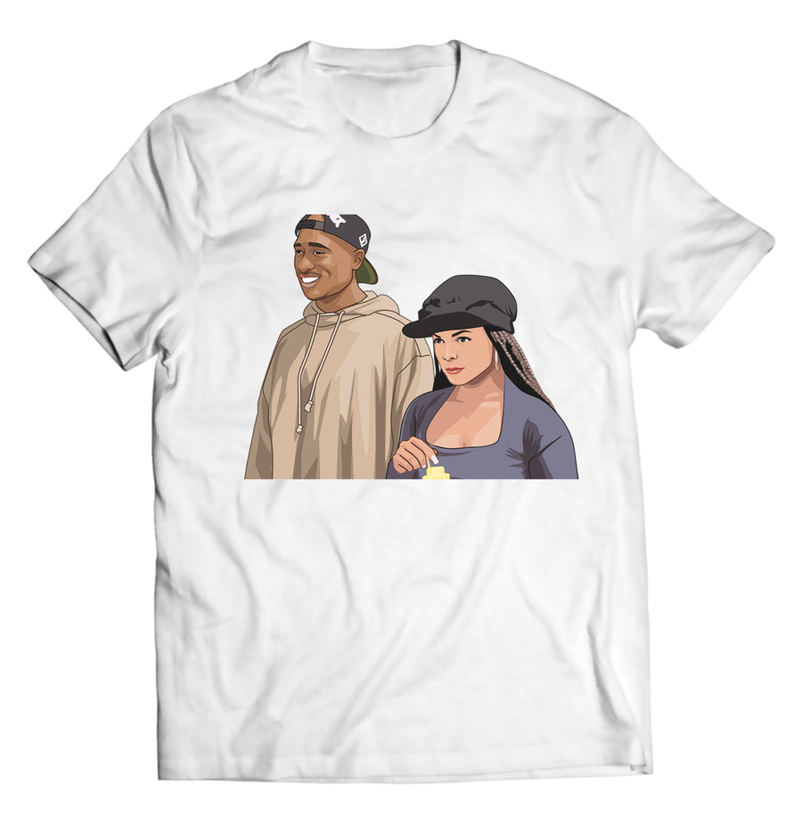 Unisex graphic T-shirt featuring an original romantic retro illustration