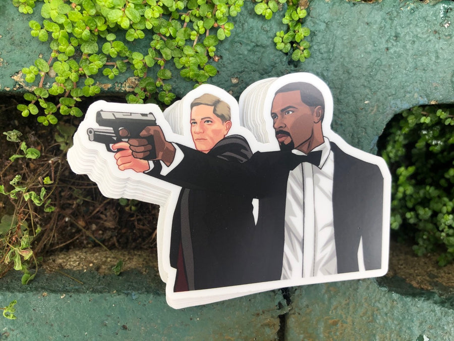 Waterproof vinyl sticker featuring an original colorful illustration