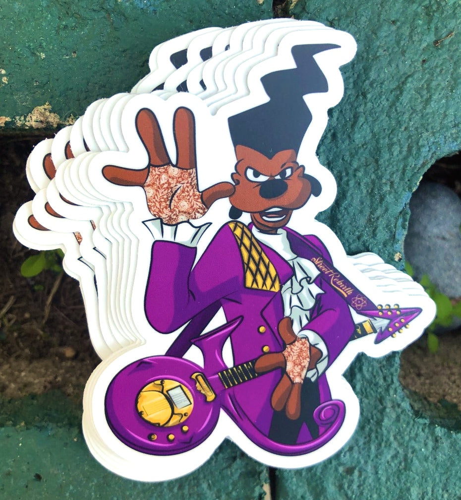 Powerline Dressed as Prince Vinyl Sticker – Iconic Pop Legend Mashup