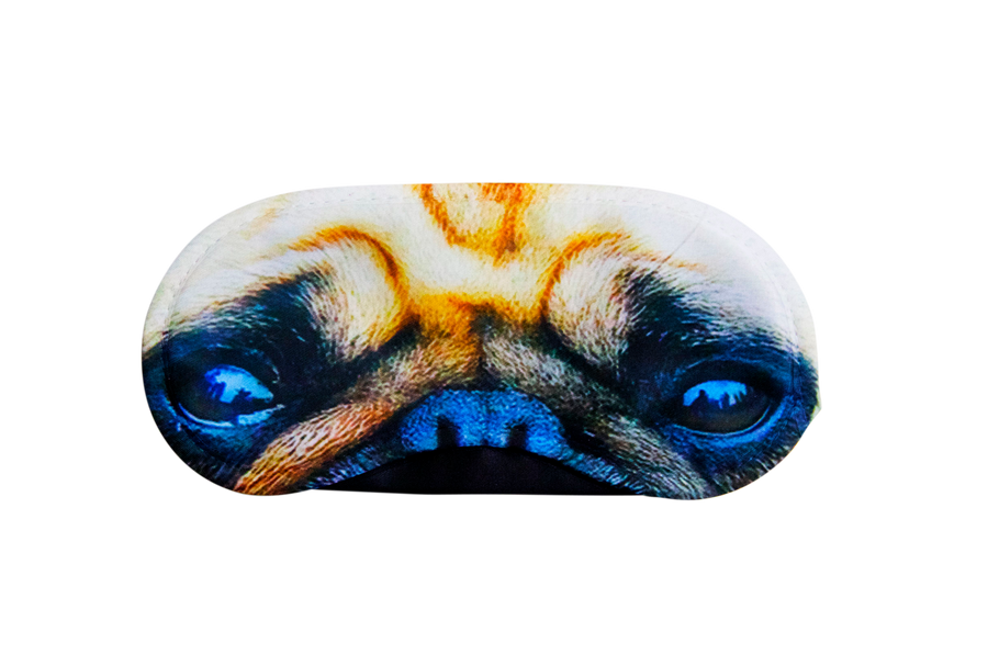 Reusable sleep eye mask with an original animal-themed humorous printed design