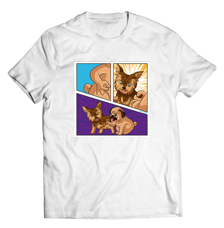 Unisex graphic T-shirt featuring an original animal-themed humorous illustration