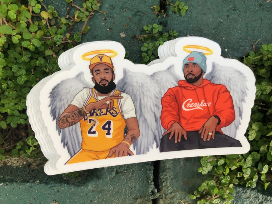 Waterproof vinyl sticker featuring an original hip hop music illustration