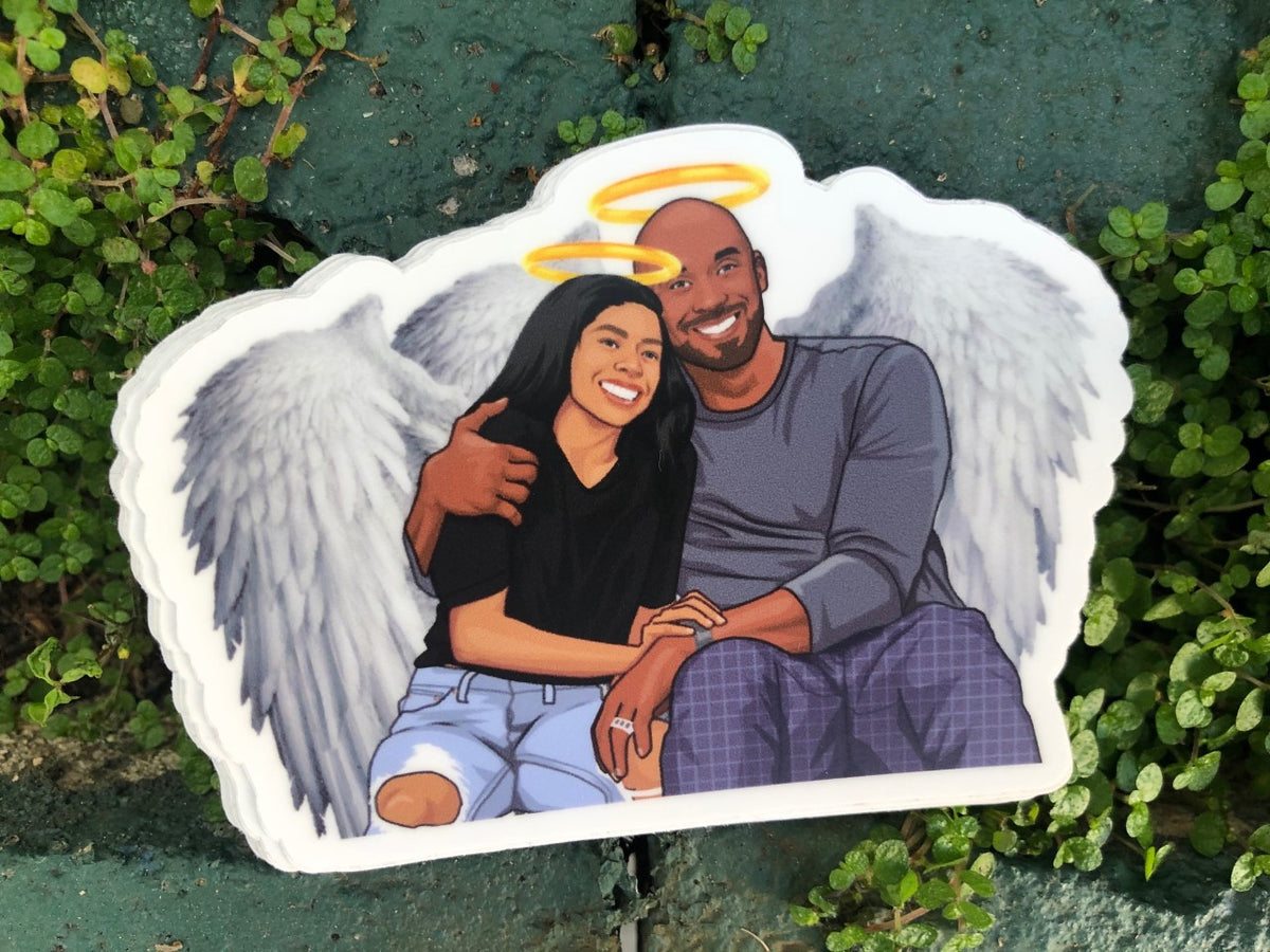 Kobe &amp; Gianna Memorial Sticker – Father–Daughter Tribute Vinyl Decal – Love, Family, and Legacy Keepsake, Waterproof Collectible for Laptop, Hydro Flask, Car, Journal