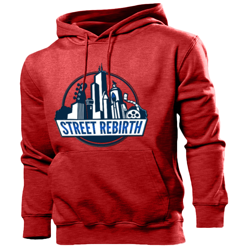 Red with Red Logo Hoodie - Street Rebirth Signature Brand - Create inspire Empower