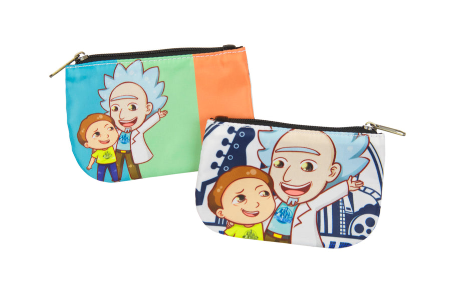 Compact coin purse with an original humorous cute cartoon-style printed design