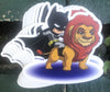 1 Batman Riding Mufasa Sticker – One 4 Inch Water Proof Vinyl Sticker – For Hydro Flask, Skateboard, Laptop, Planner, Car, Collecting, Gifting