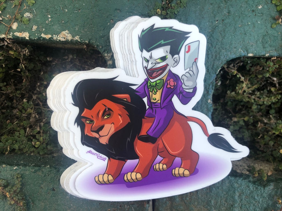 Waterproof vinyl sticker featuring an original humorous illustration