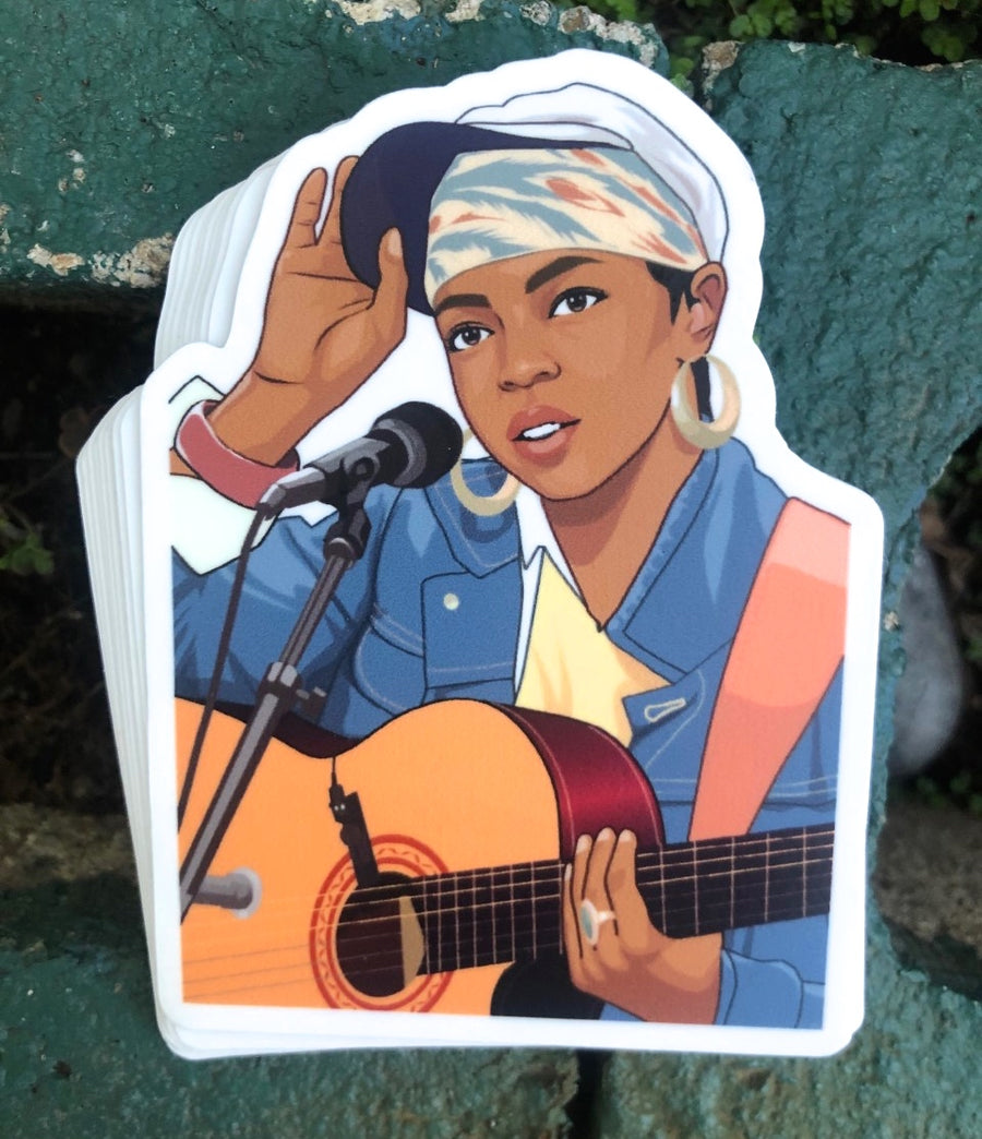 Waterproof vinyl sticker featuring an original colorful illustration