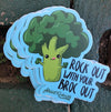 1 Rock Out With Your Broc Out Sticker – One 4 Inch Water Proof Vinyl Sticker – For Hydro Flask, Skateboard, Laptop, Planner, Car, Collecting, Gifting