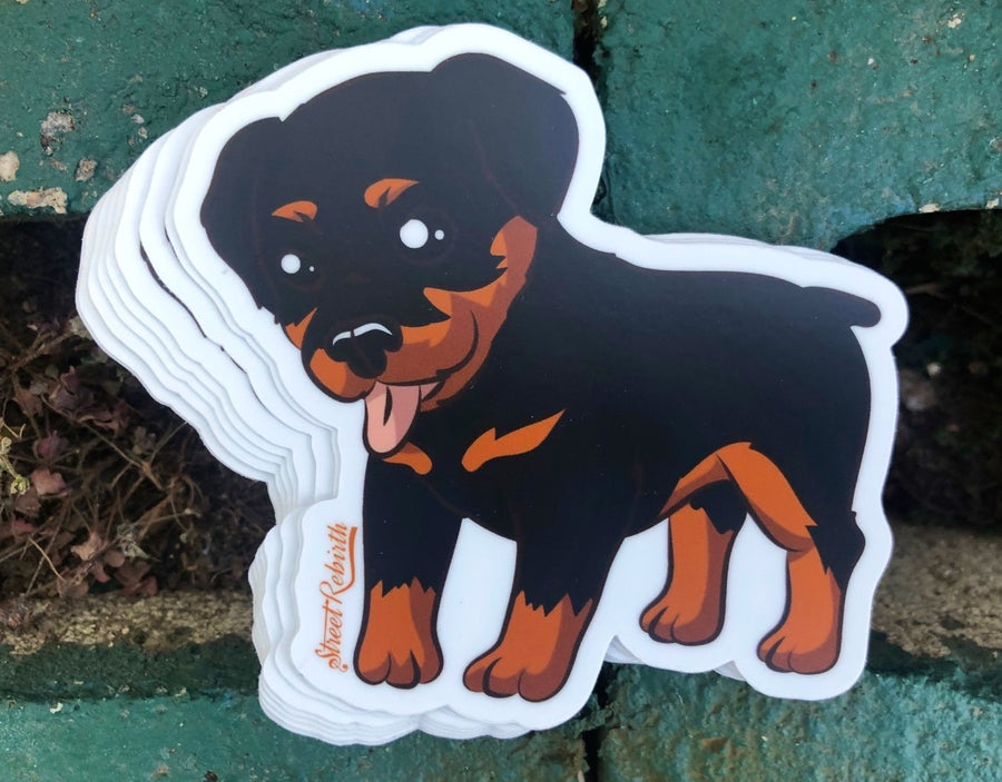 Waterproof vinyl sticker featuring an original animal-themed illustration