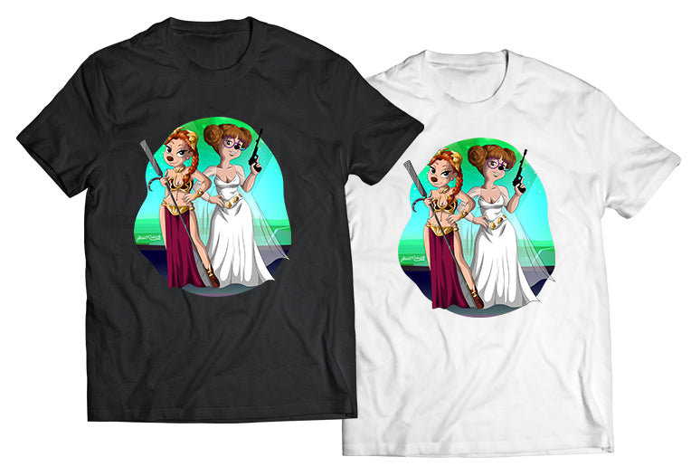 Roxanne and Stacey as Princess Leia DTG-Printed Shirt – A Disney Meets Star Wars Mashup