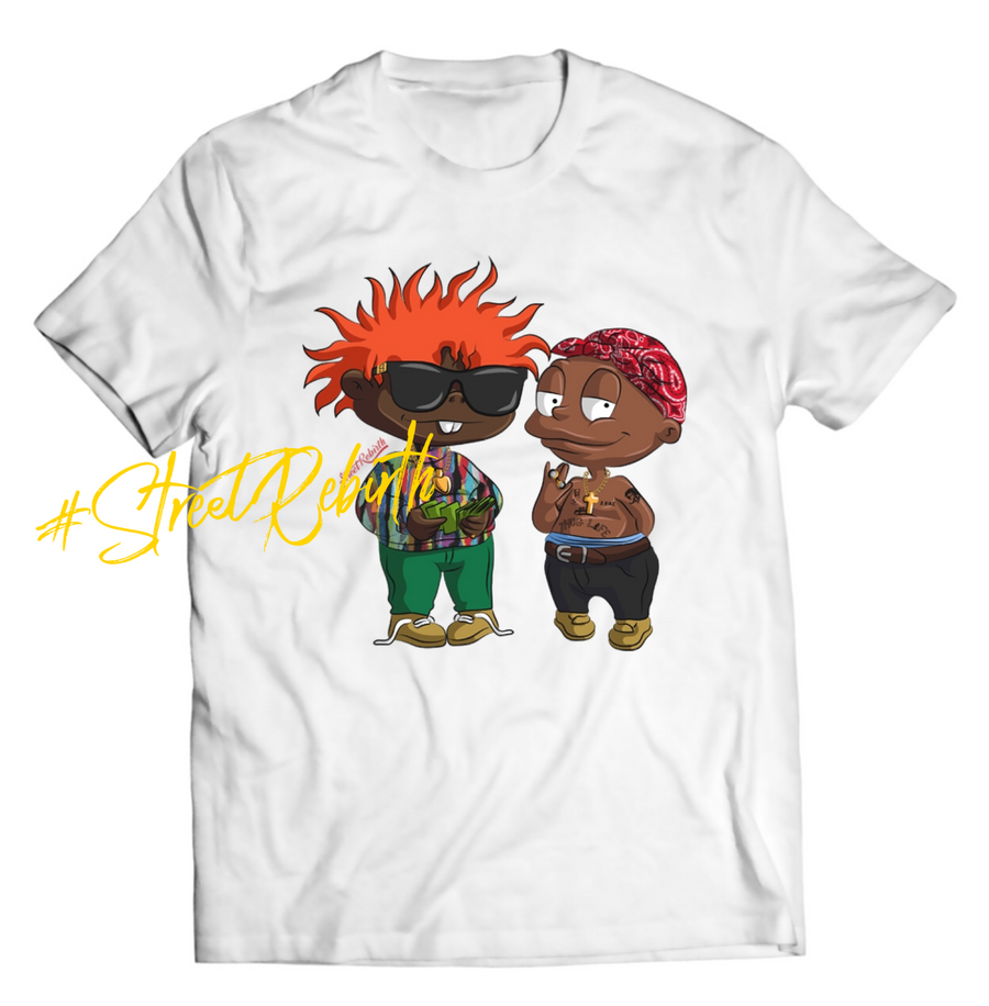 Unisex graphic T-shirt featuring an original hip hop humorous retro illustration