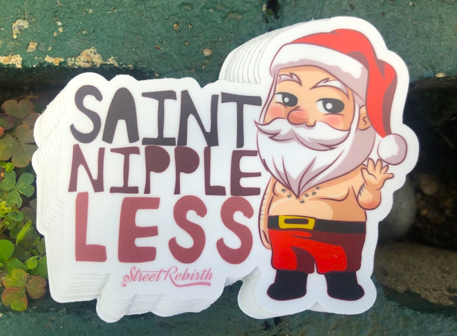 Waterproof vinyl sticker featuring an original humorous illustration