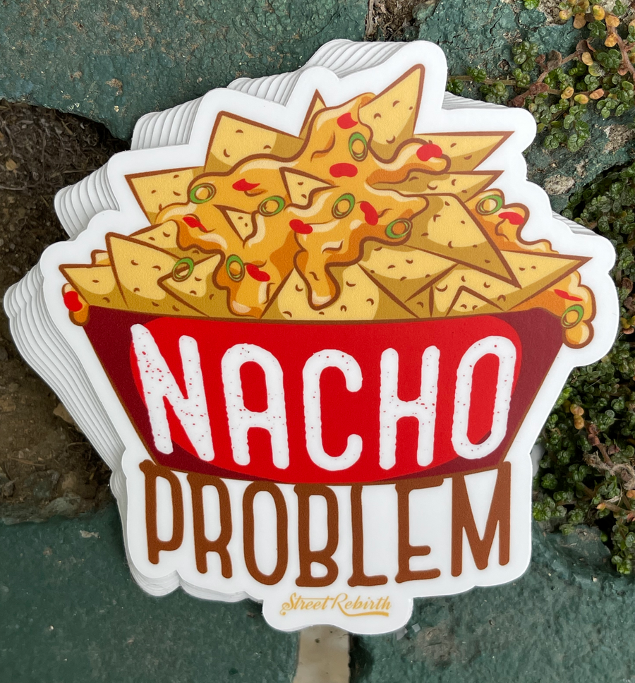Waterproof vinyl sticker featuring an original humorous illustration