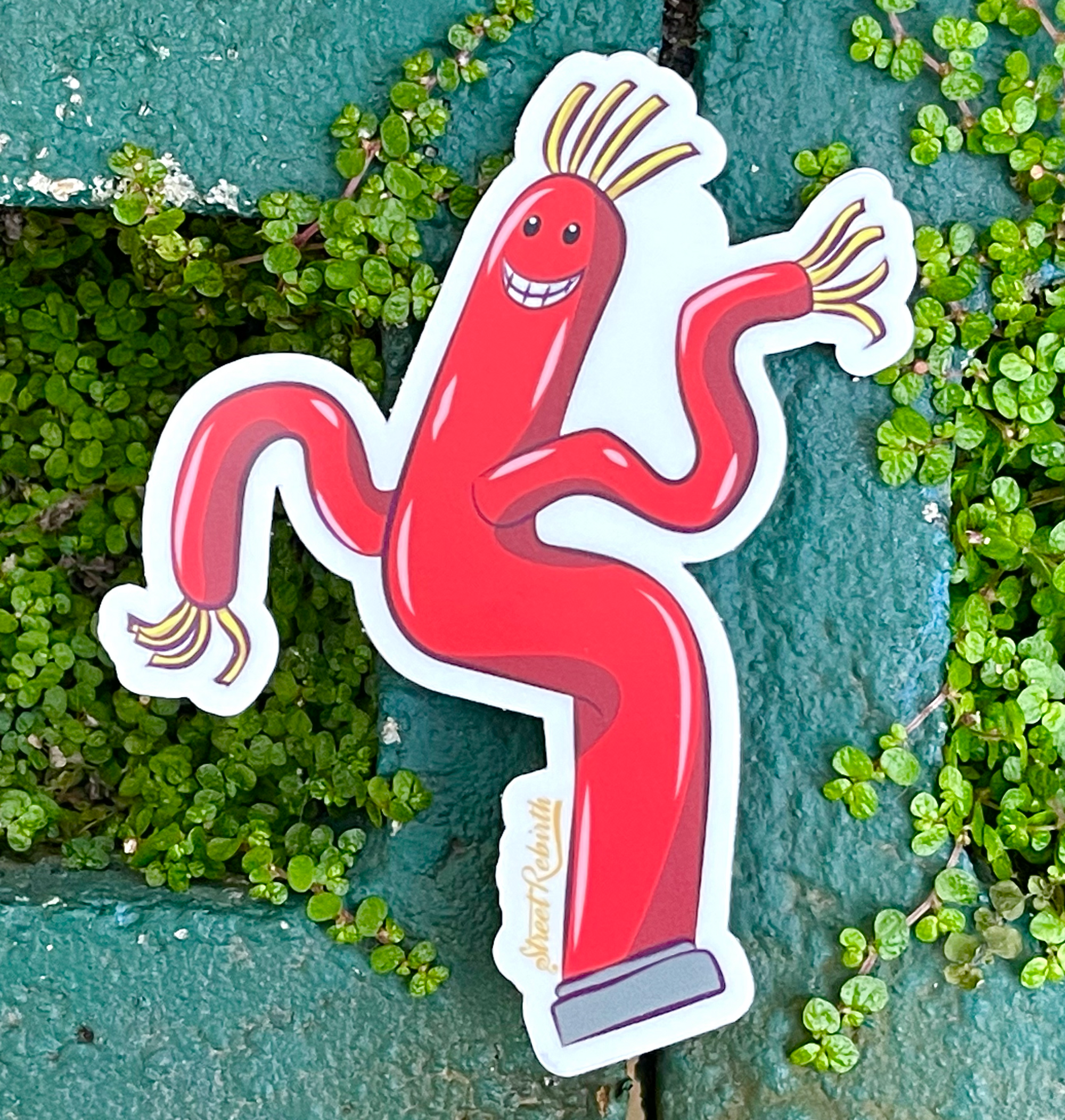 Wacky Waving Inflatable Guy Sticker – One 4 Inch Water Proof Vinyl Sticker – For Hydro Flask, Skateboard, Laptop, Planner, Car, Collecting, Gifting