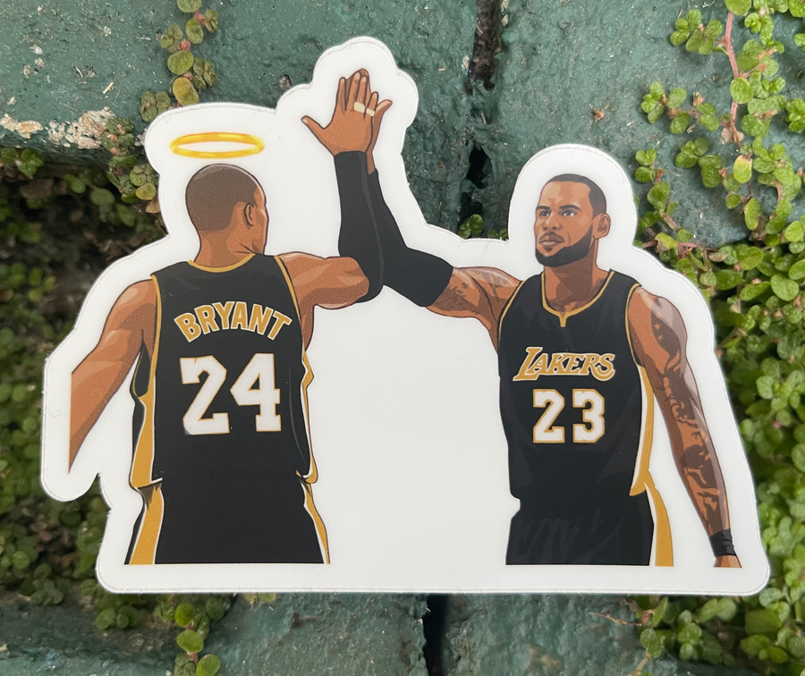 Waterproof vinyl sticker featuring an original basketball illustration