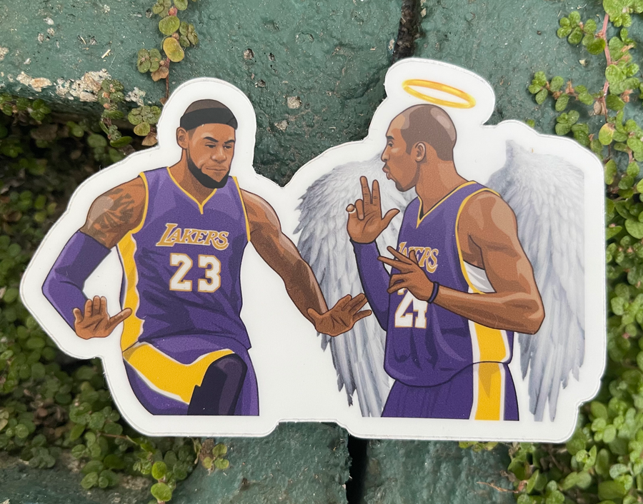 Waterproof vinyl sticker featuring an original basketball illustration