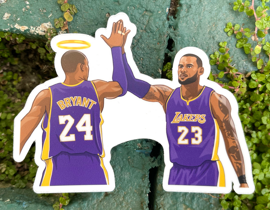 Waterproof vinyl sticker featuring an original basketball illustration