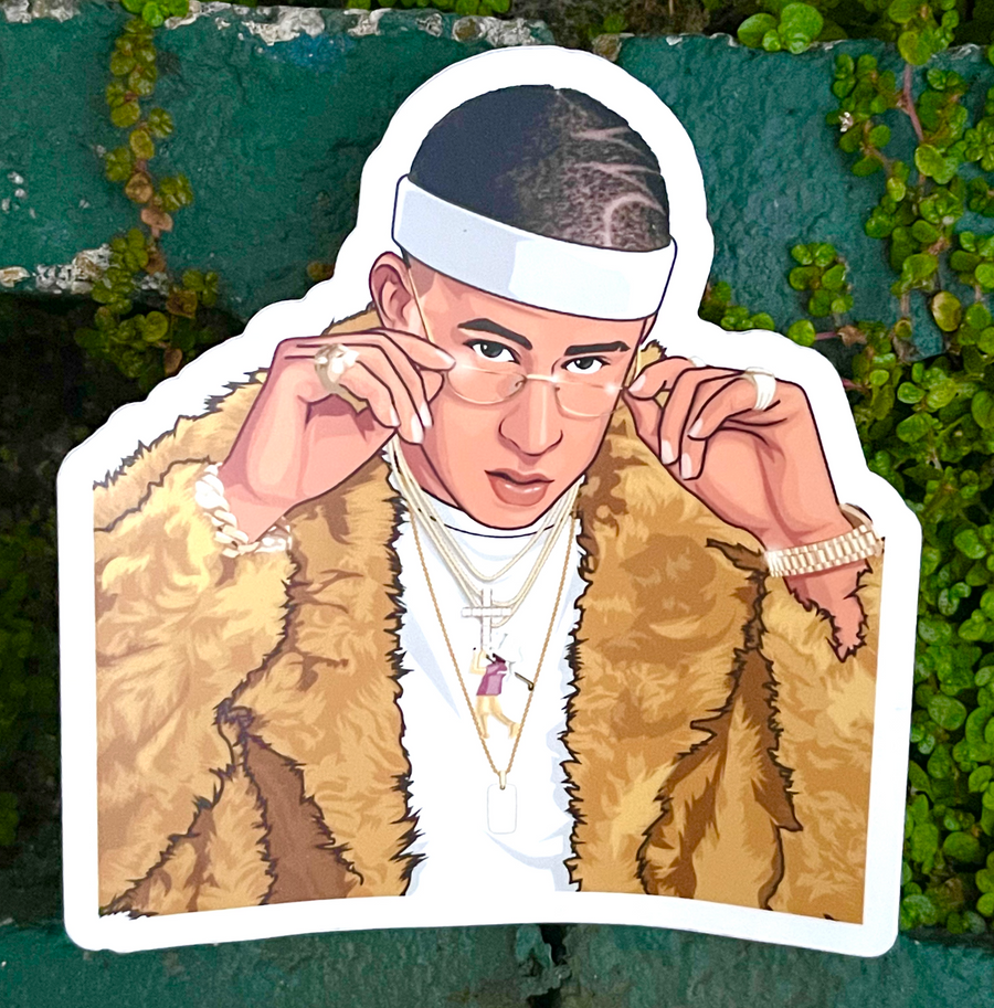Waterproof vinyl sticker featuring an original hip hop music illustration