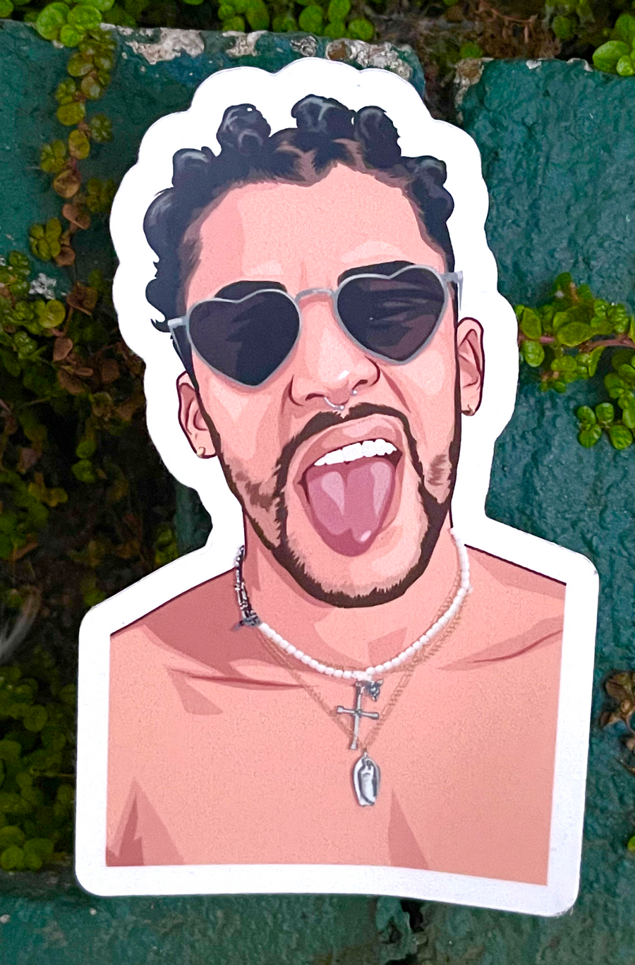 Waterproof vinyl sticker featuring an original hip hop music illustration