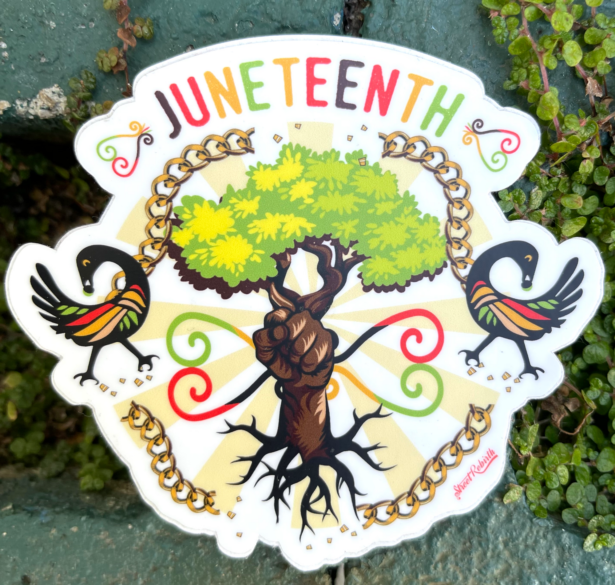 1 Juneteenth Sticker – One 4 Inch Water Proof Vinyl  Sticker – For Hydro Flask, Skateboard, Laptop, Planner, Car, Collecting, Gifting