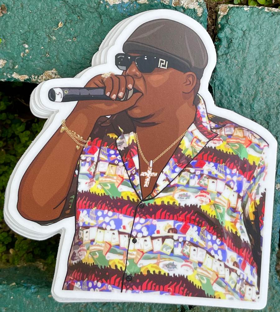 Waterproof vinyl sticker featuring an original hip hop music retro illustration