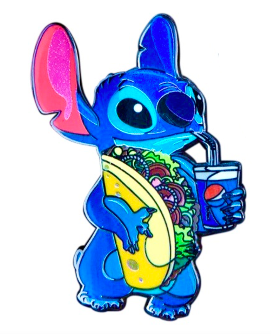 Stitch Taco and Cola Enamel Pin – Mischievous Fun with a Delicious Twist