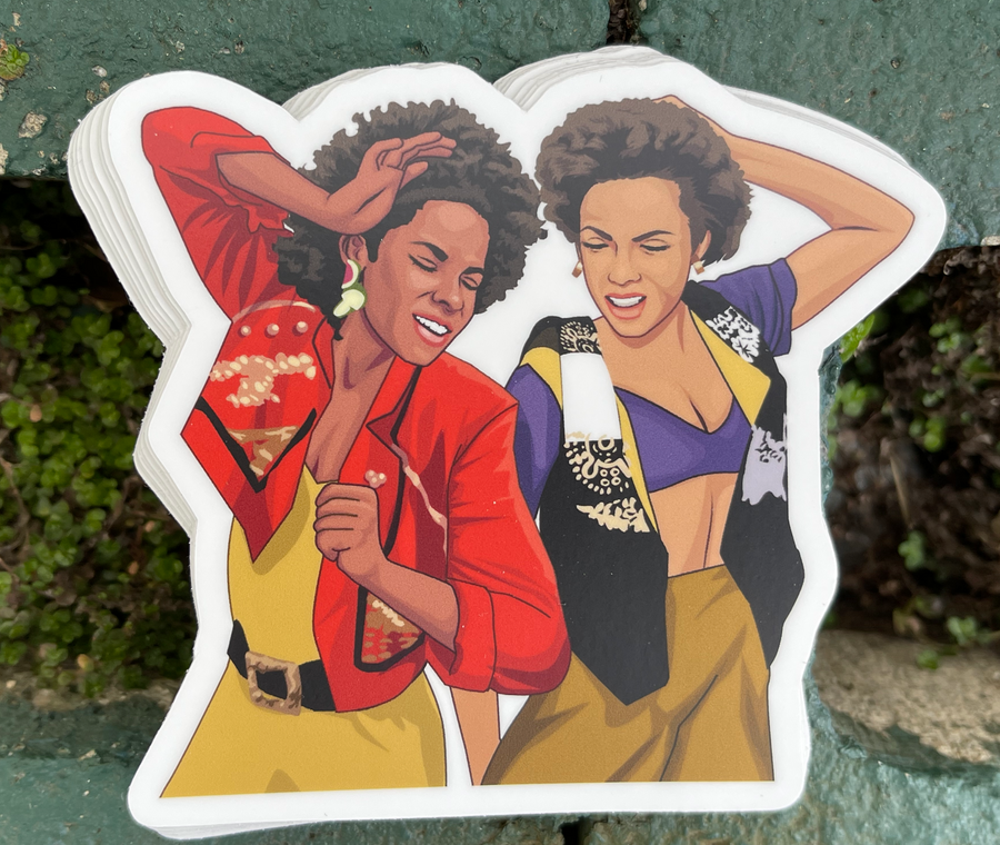 Waterproof vinyl sticker featuring an original humorous illustration