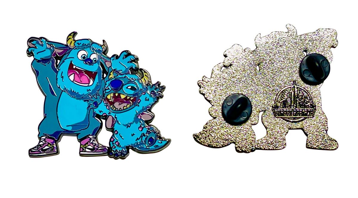 Stitch and Sully Outfit Swap Enamel Pin – A Playful Disney Mashup