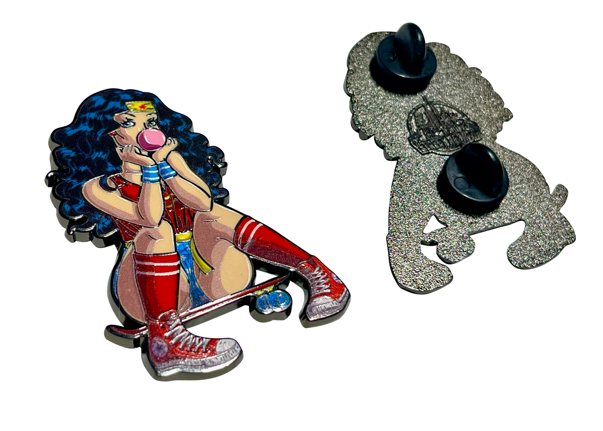 Skater Wonder Woman Enamel Pin – A Bold Twist on the Amazonian Warrior