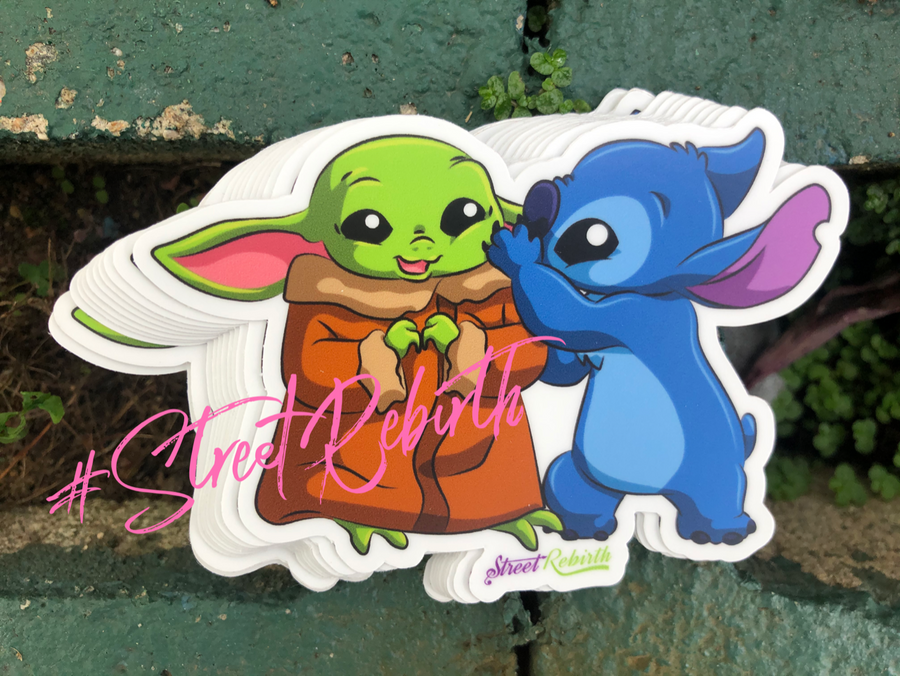Waterproof vinyl sticker featuring an original humorous illustration