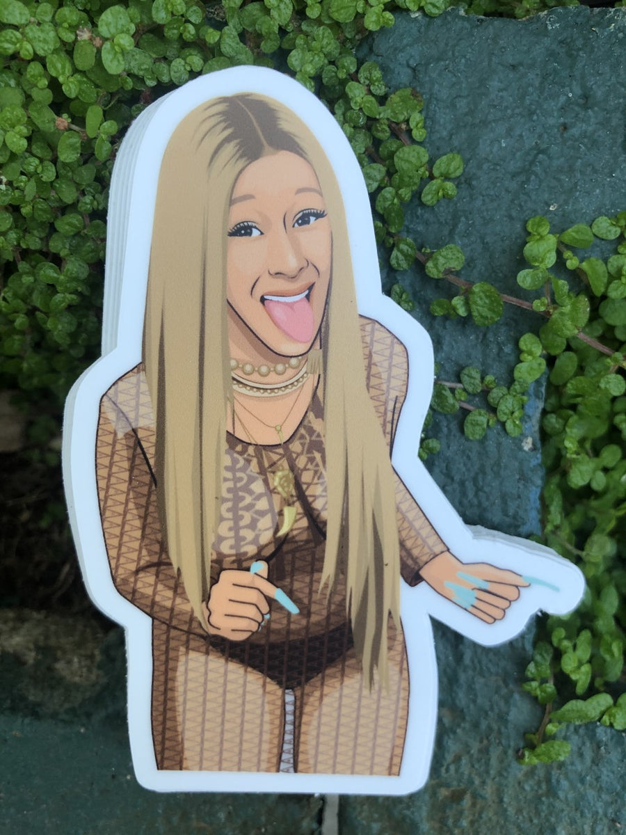 Waterproof vinyl sticker featuring an original colorful illustration