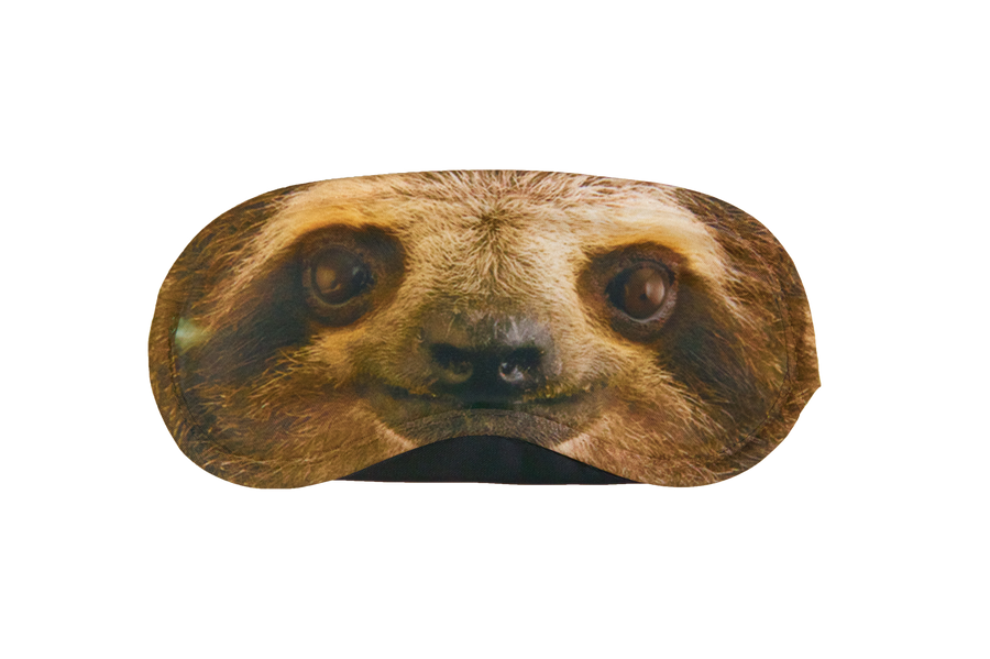 Reusable sleep eye mask with an original animal-themed humorous printed design