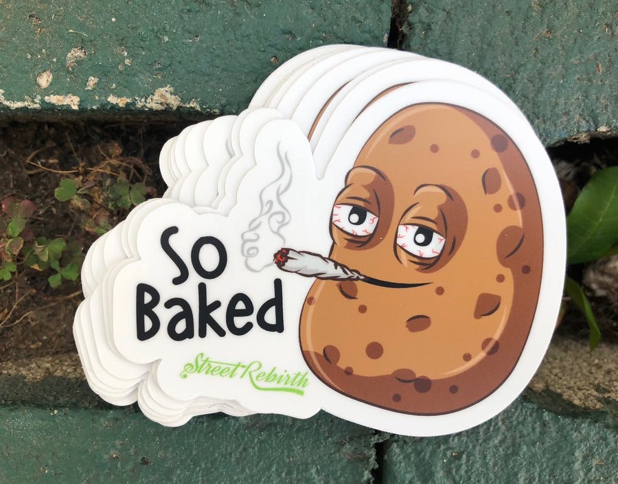 Waterproof vinyl sticker featuring an original humorous illustration