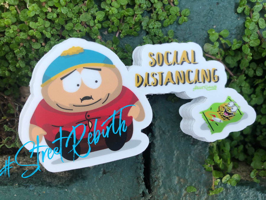 Waterproof vinyl sticker featuring an original humorous retro illustration