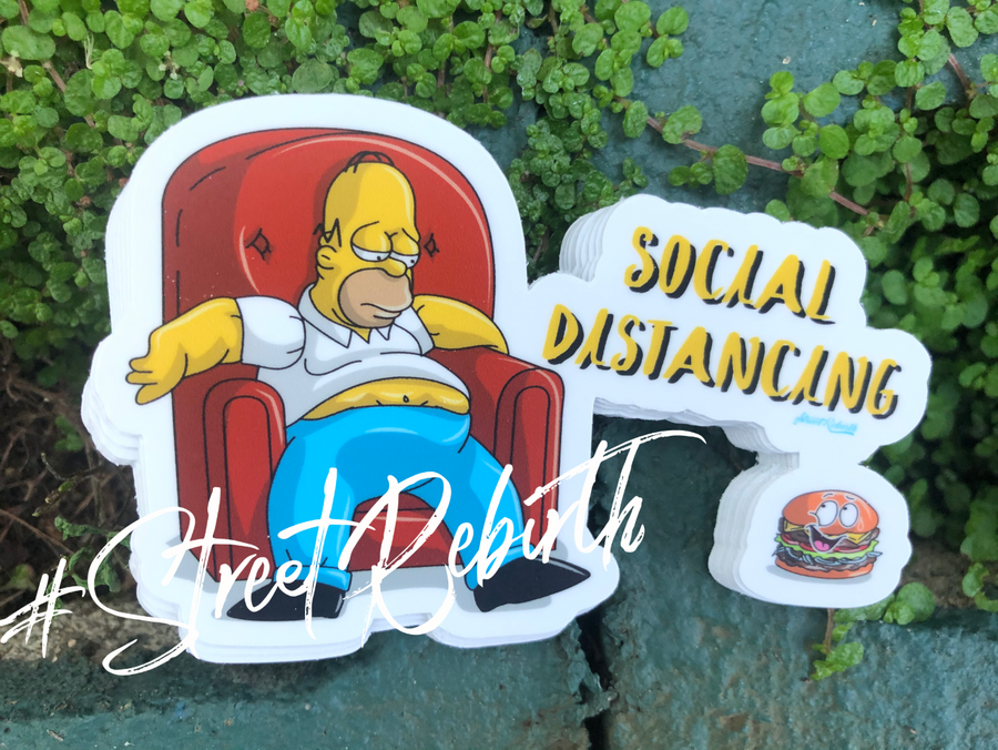 Waterproof vinyl sticker featuring an original humorous retro illustration
